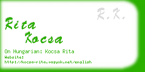 rita kocsa business card